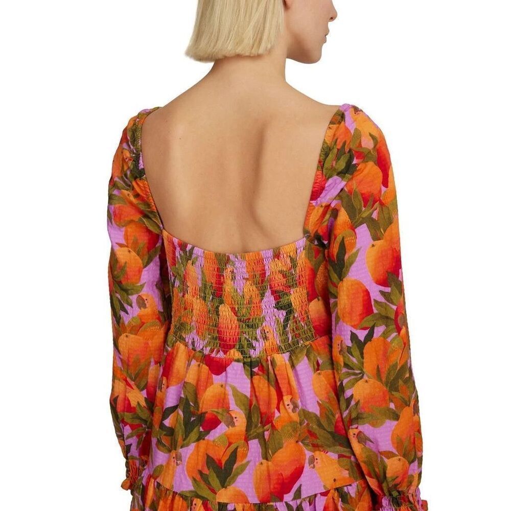 Farm Rio Mango Macaw Mini Dress M - Picture 7 of 9